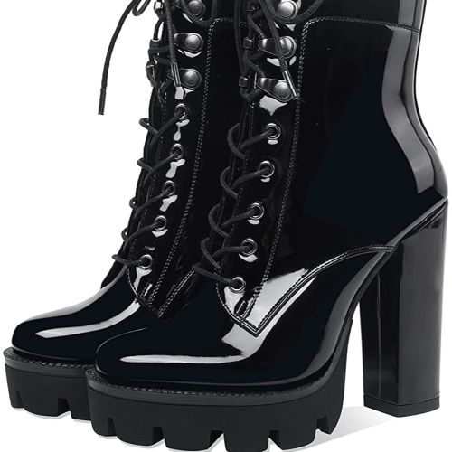 Platform heel hot sale combat boots